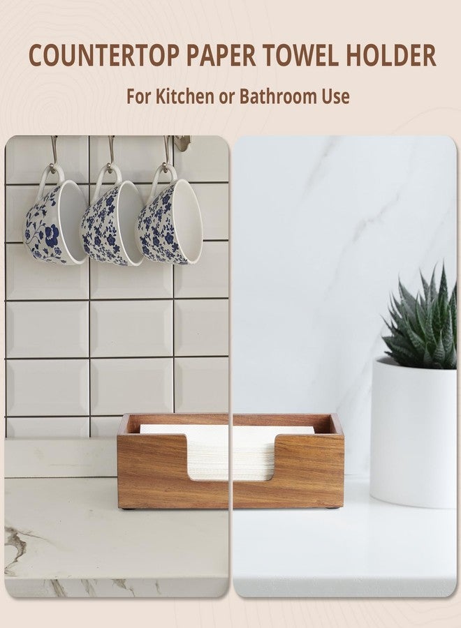 CMLKLZD Paper Towel Dispenser Countertop, Acacia Wood Folded Paper Hand Towel Holder for Guest Bathroom, Commercial Tabletop Tissue Dispenser Tray for Multifold C-Fold, Z-Fold, Trifold - Image 3